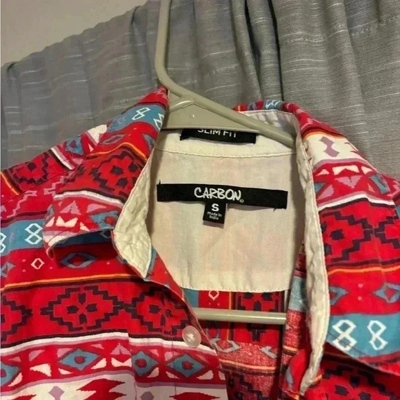 Carbon Men’s size Small button down western style 100% cotton shirt - Picture 2 of 7